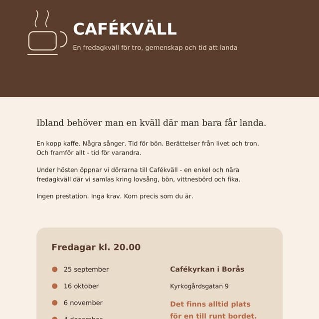 Instagram: Vi längtar efter tillfällen där vi inte bara möts av ett program, utan där vi faktiskt får tid att vara med Gud och ha gemenskap. Därför …
